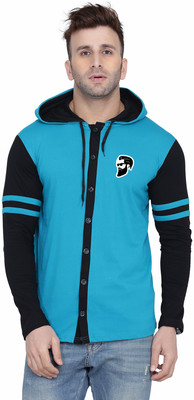 BEYOU FASHION Men Self Design Casual Black, Light Blue Shirt