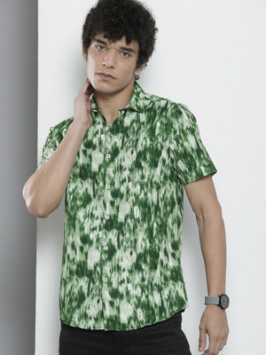 The Indian Garage Co. Men Printed Casual Green Shirt