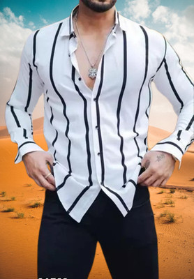Divybhav Men Printed Casual Dark Blue, White Shirt