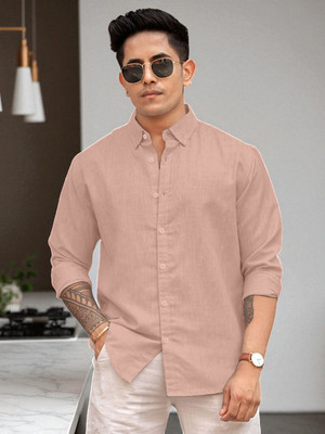 Yanthi Men Solid Casual Beige Shirt