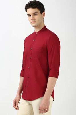PETER ENGLAND Men Solid Casual Red Shirt