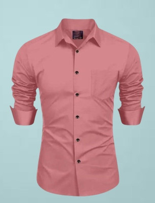 MUMIN Men Solid Formal Beige Shirt
