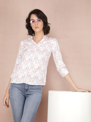 CRIMSOUNE CLUB Women Printed Casual Purple Shirt