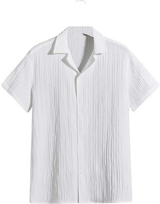 SATADHAR ENTERPRISE Men Self Design Casual White Shirt