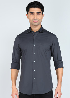 INTEGRITI Men Solid Casual Grey Shirt