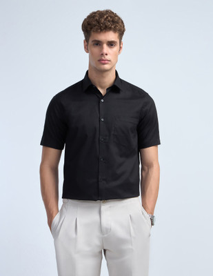 ARROW Men Self Design Formal Black Shirt