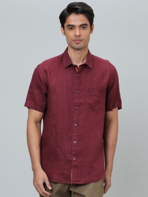 INDIAN TERRAIN Men Solid Casual Maroon Shirt