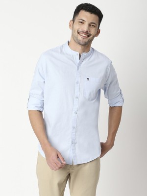 THOMAS SCOTT Men Solid Casual Blue Shirt