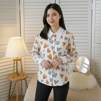 Leriya Fashion Women Printed Casual Yellow, Multicolor Shirt