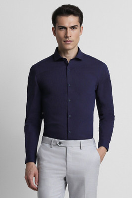 PETER ENGLAND Men Striped Formal Dark Blue Shirt