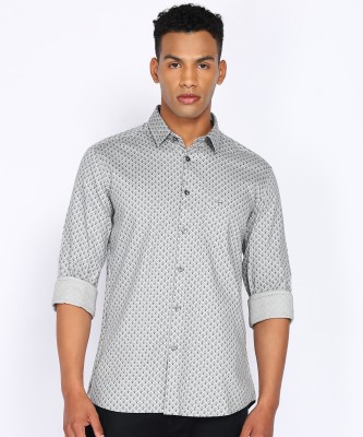 PARX Men Printed Casual Grey Shirt