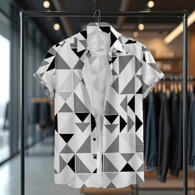 MakeTheStyle Men Printed Casual Black, White Shirt