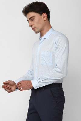 PETER ENGLAND Men Printed Formal Light Blue Shirt