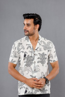 dRANG Men Printed Casual Black, White Shirt