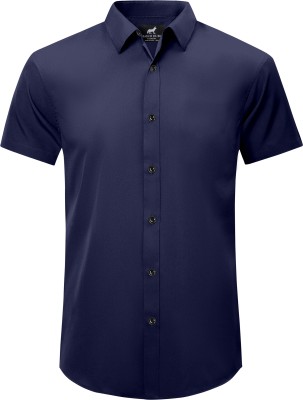 DUBAIFASHION Men Solid Casual Dark Blue Shirt