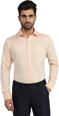 Raymond Men Solid Formal Orange Shirt