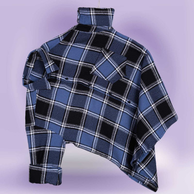Typetron Fashion Men Checkered Casual Blue Shirt