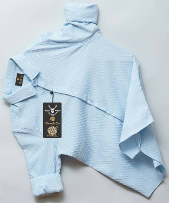 TorontoCN Men Printed Casual Light Blue Shirt