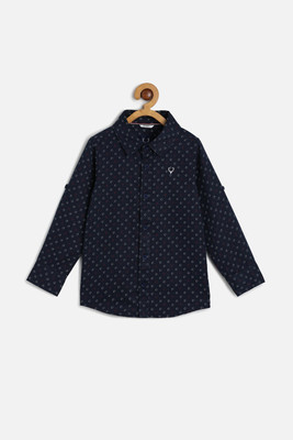 Allen Solly Boys Printed Casual Dark Blue, White Shirt