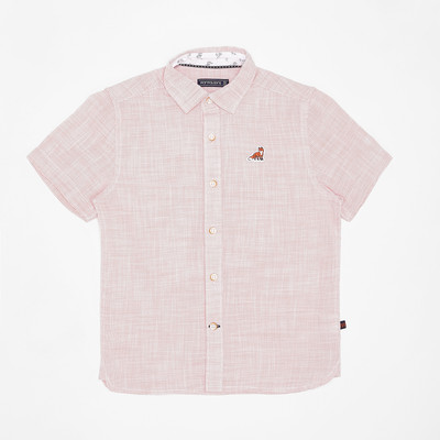 Pantaloons Junior Boys Striped Casual Pink Shirt