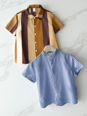 KIDOOZA Boys Printed, Striped Casual Multicolor Shirt
