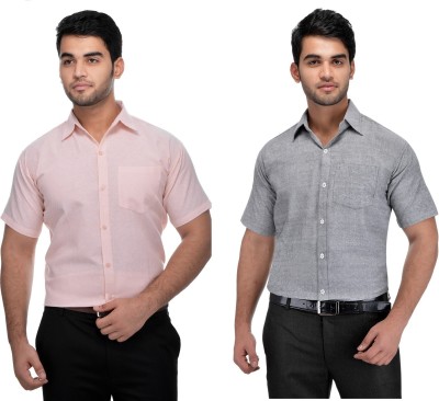 DESHBANDHU KHADI Men Solid Formal Multicolor Shirt(Pack of 2)