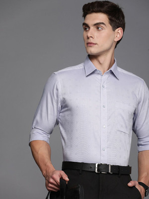 Raymond Men Self Design Formal Light Blue Shirt