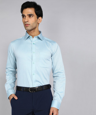 Raymond Men Self Design Formal Light Blue Shirt
