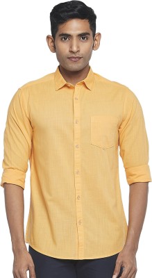 Byford by Pantaloons Men Self Design Casual Yellow Shirt