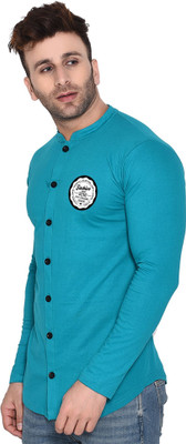 tfurnish Men Solid Casual Light Green Shirt