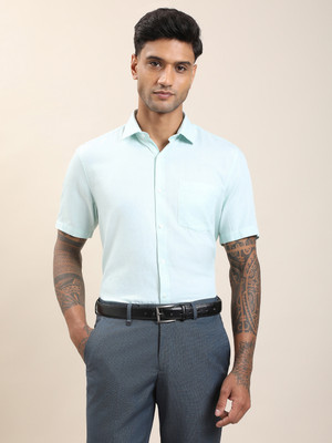 TURTLE Men Solid Formal Light Blue Shirt