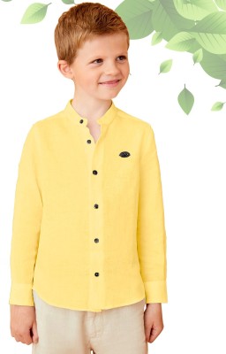 HG TAX Boys Solid Casual Yellow Shirt