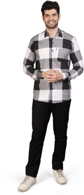 Lyphy Enterprise Men Checkered Casual Black, White Shirt