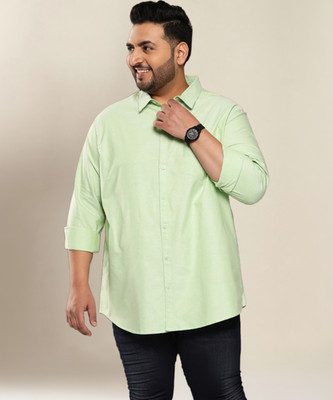 METRONAUT PLUS Men Solid Casual Green Shirt