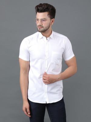 mukku creation Men Solid Casual White Shirt