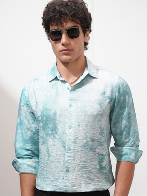 HIGHLANDER Men Printed Casual Blue Shirt