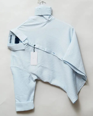 Tyzlo Men Striped Casual Light Blue Shirt