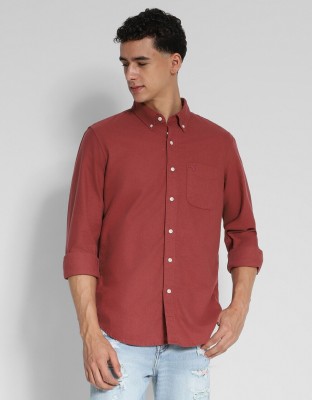 American Eagle Men Solid Casual Red Shirt