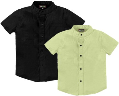 Cloud Kids Boys Solid Casual Black, Light Green Shirt
