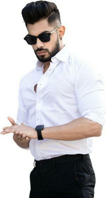 JIGGSTER STORE Men Solid Formal White Shirt