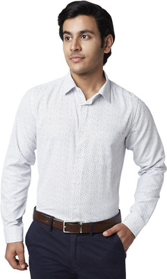 YU by Pantaloons Men Printed Formal White Shirt