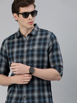 WROGN Men Self Design Casual Blue Shirt