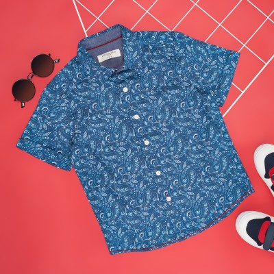 Pantaloons Junior Boys Printed Casual Dark Blue Shirt