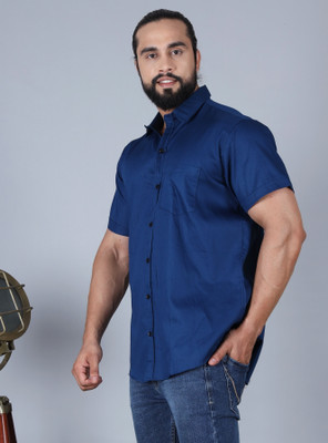 Tanip Men Solid Formal Blue Shirt