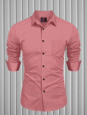 MUMIN Men Solid Formal Beige Shirt