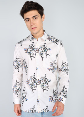 FLYING MACHINE Men Printed Casual Beige Shirt