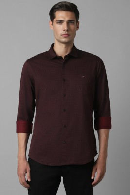 LOUIS PHILIPPE Men Printed Casual Maroon, Black Shirt