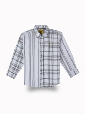 GINI & JONY Boys Checkered Casual White Shirt