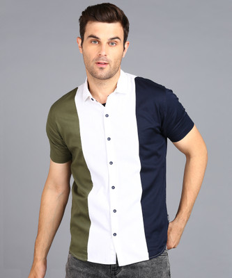 Urbano Fashion Men Color Block Casual Multicolor Shirt