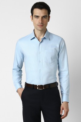 VAN HEUSEN Men Striped Party Blue Shirt